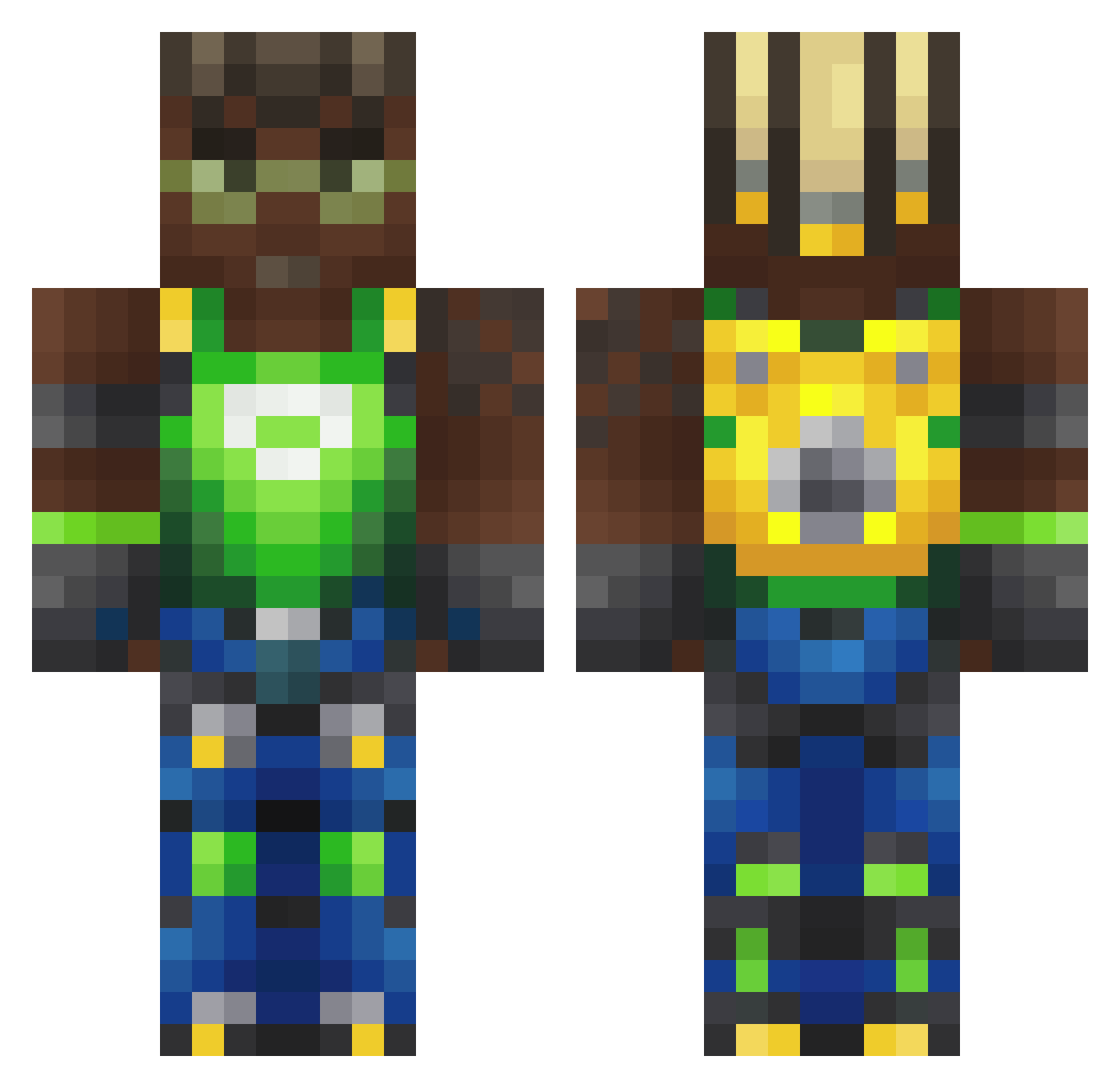 Th3Muff1nMan Minecraft skin, front and back view