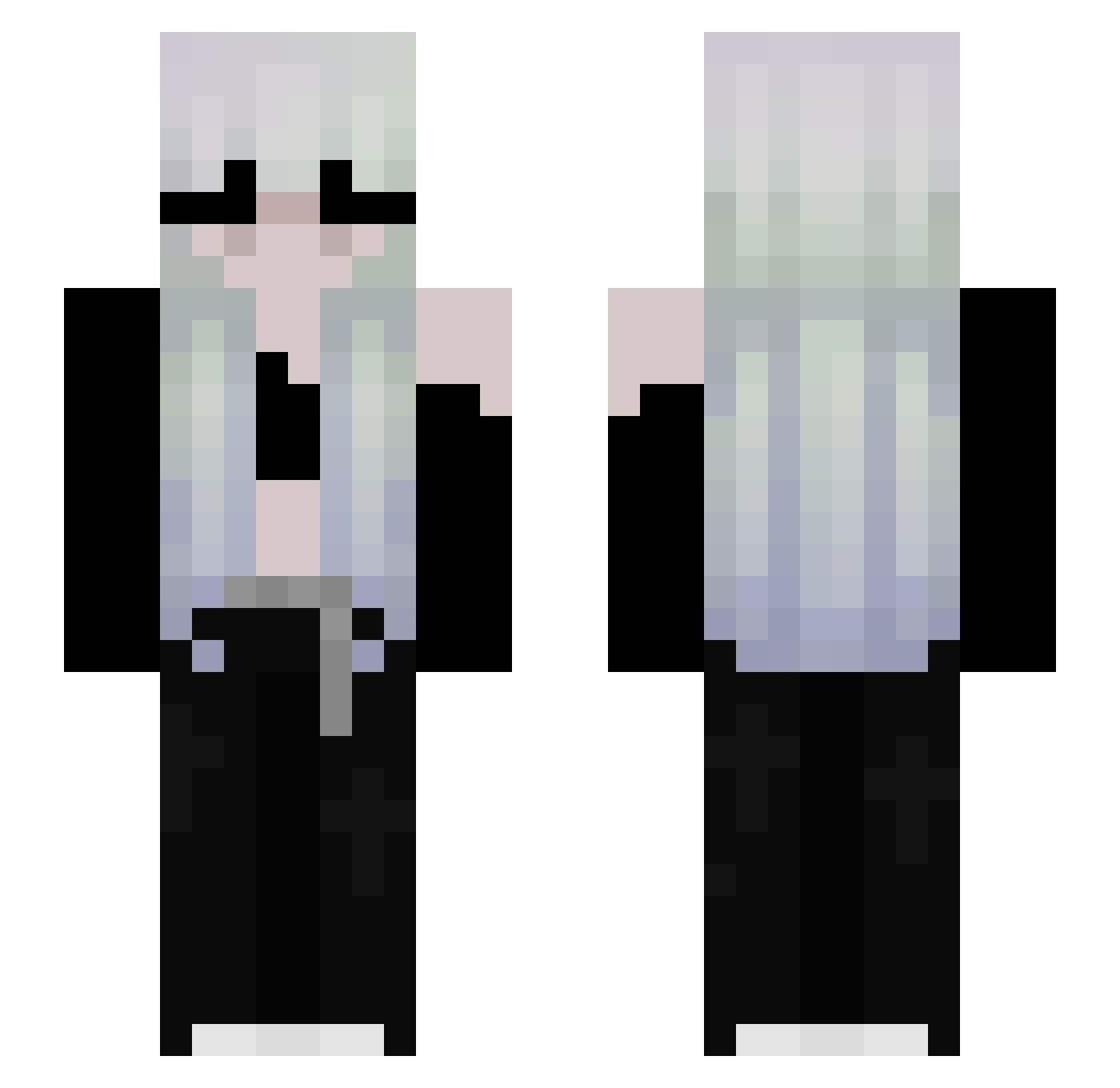 pve_crystal Minecraft skin, front and back view