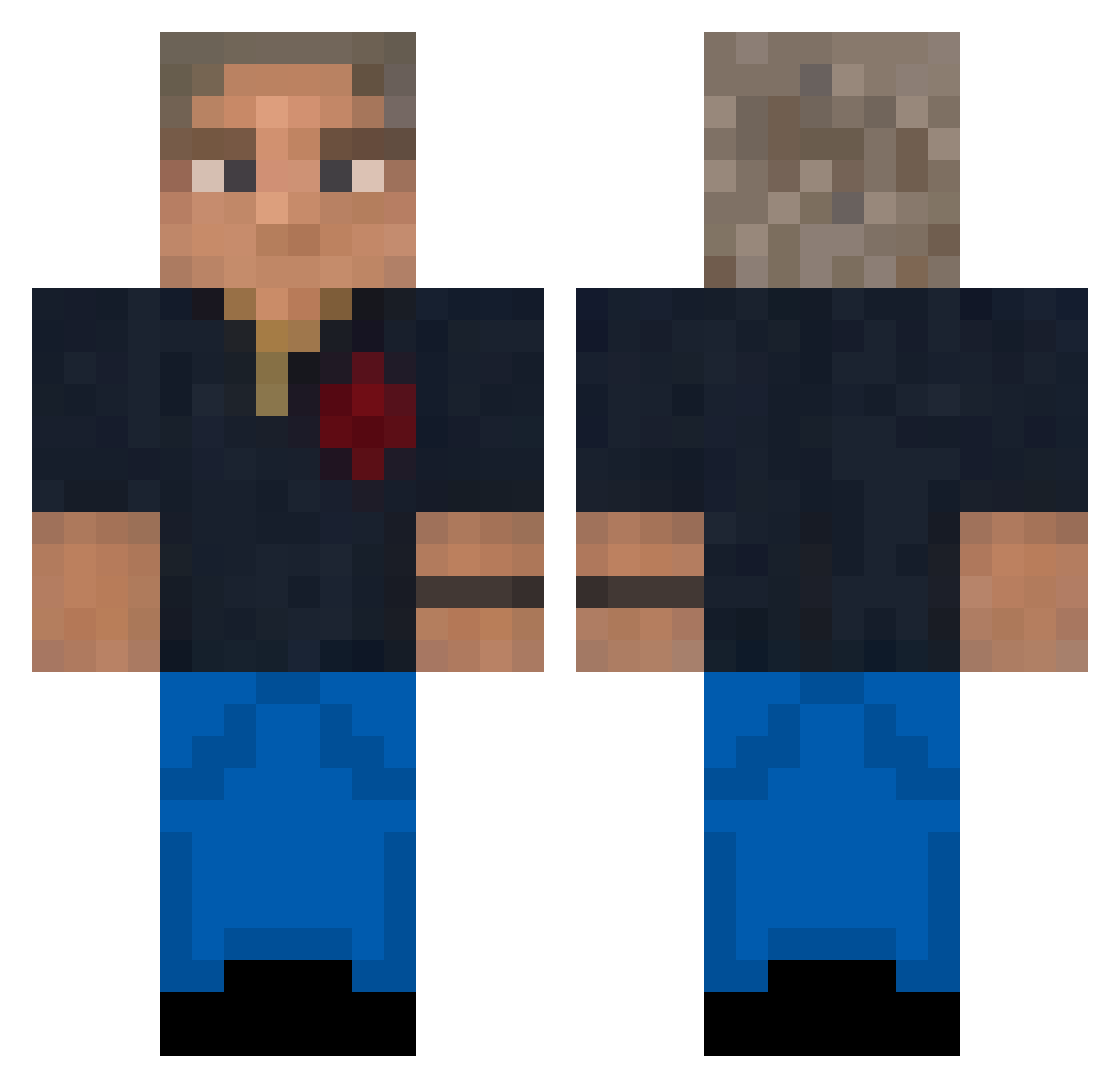 BluEyesGamer Minecraft skin, front and back view