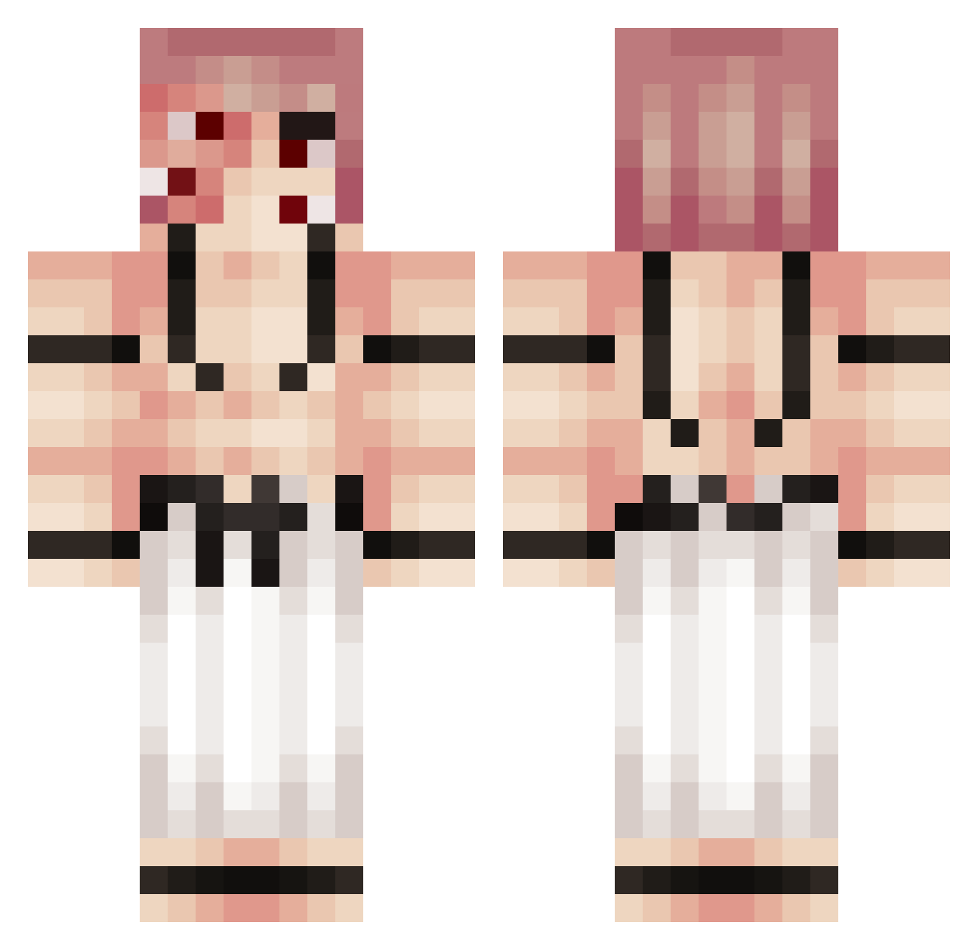 KURAMA_renard Minecraft skin, front and back view