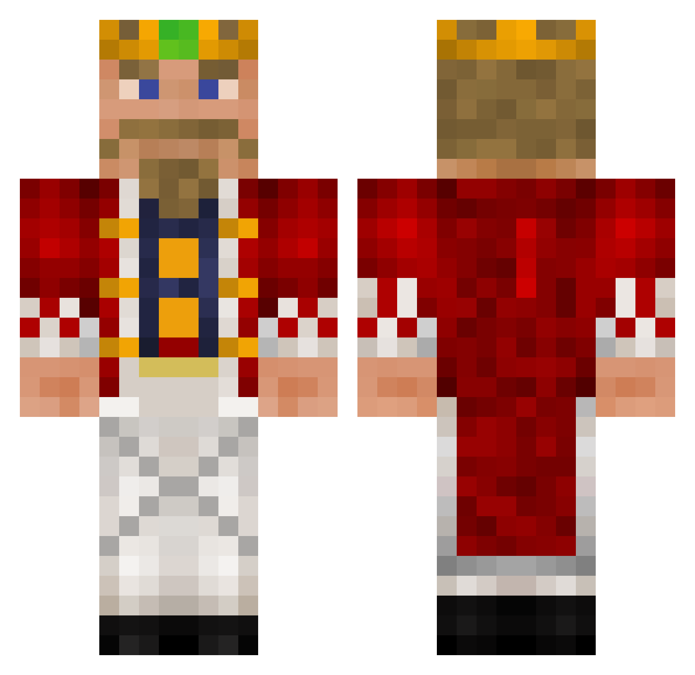 Careveter Minecraft skin, front and back view