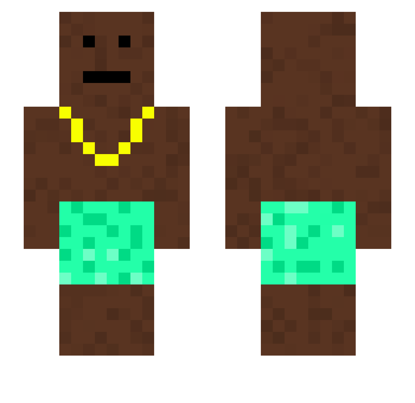 egatniv Minecraft skin, front and back view