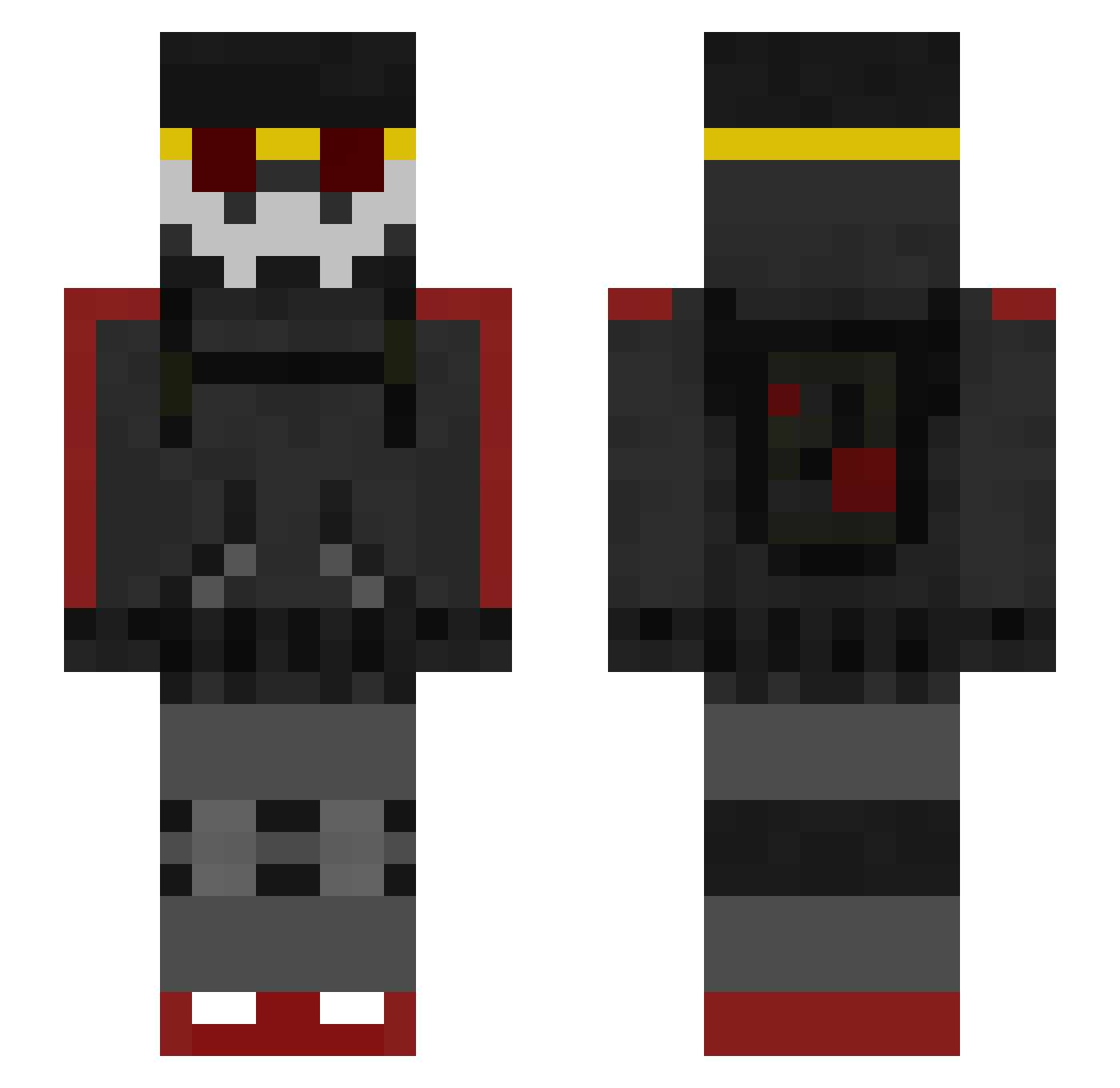 E1M11 Minecraft skin, front and back view