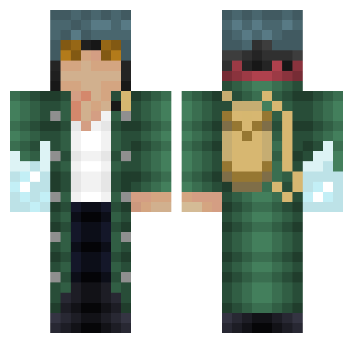 zFroggi Minecraft skin, front and back view