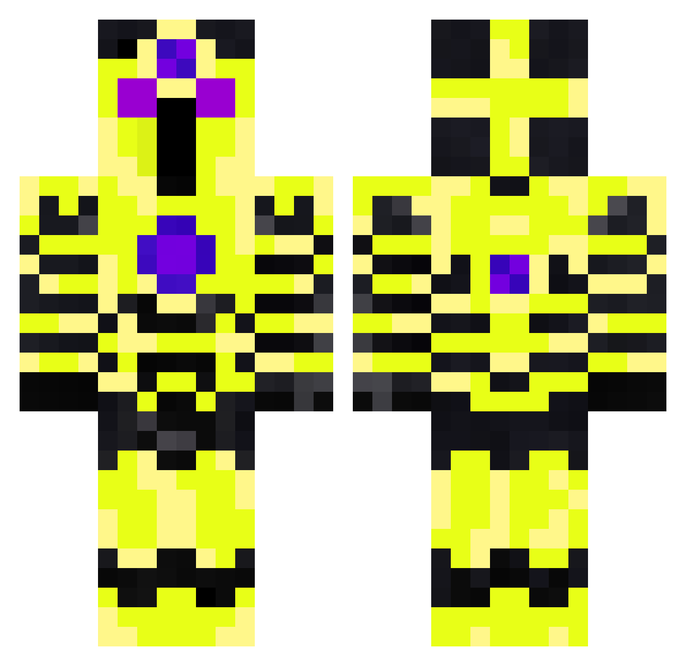PunchingATree Minecraft skin, front and back view
