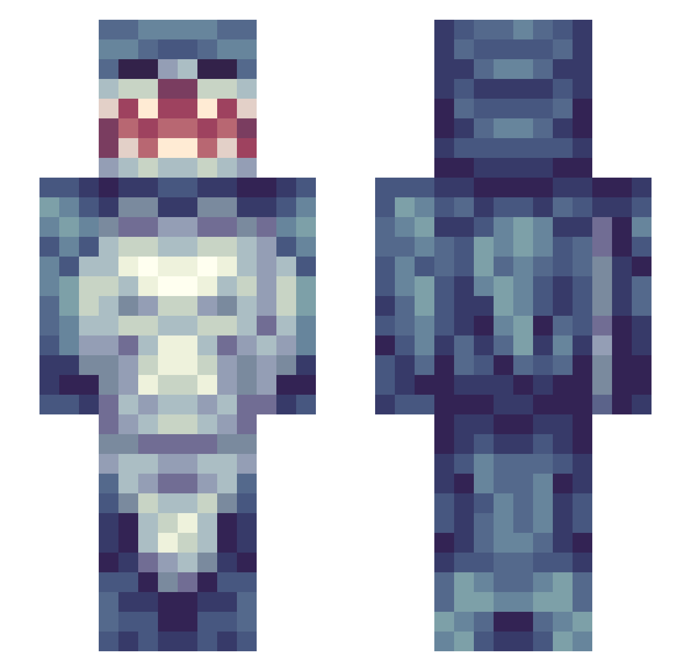 marinedy Minecraft skin, front and back view