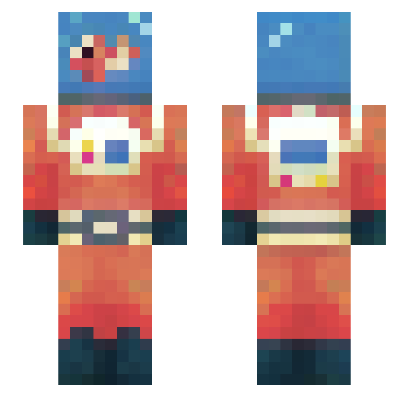 Adrixs Minecraft skin, front and back view