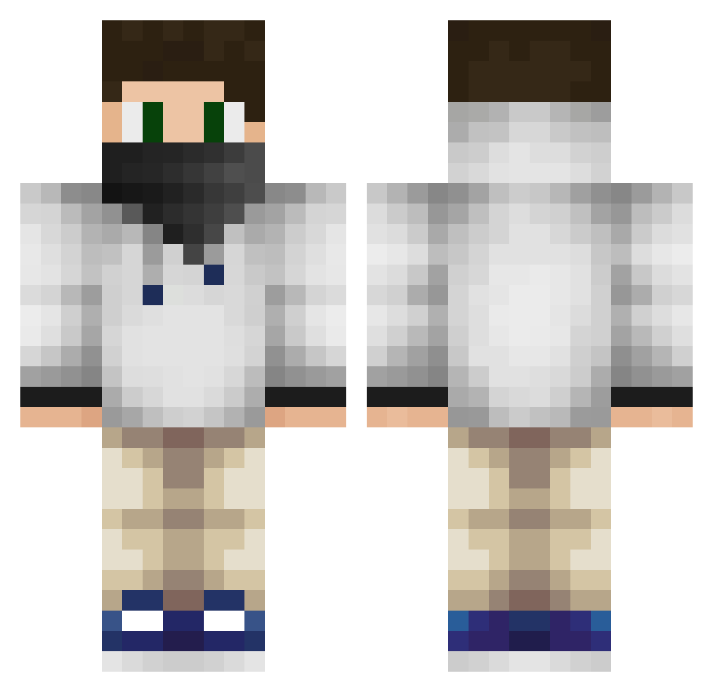 StoneMahogany Minecraft skin, front and back view