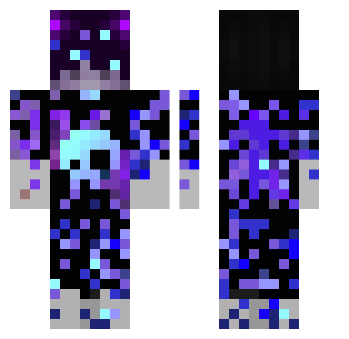Teckmo_ Minecraft skin, front and back view