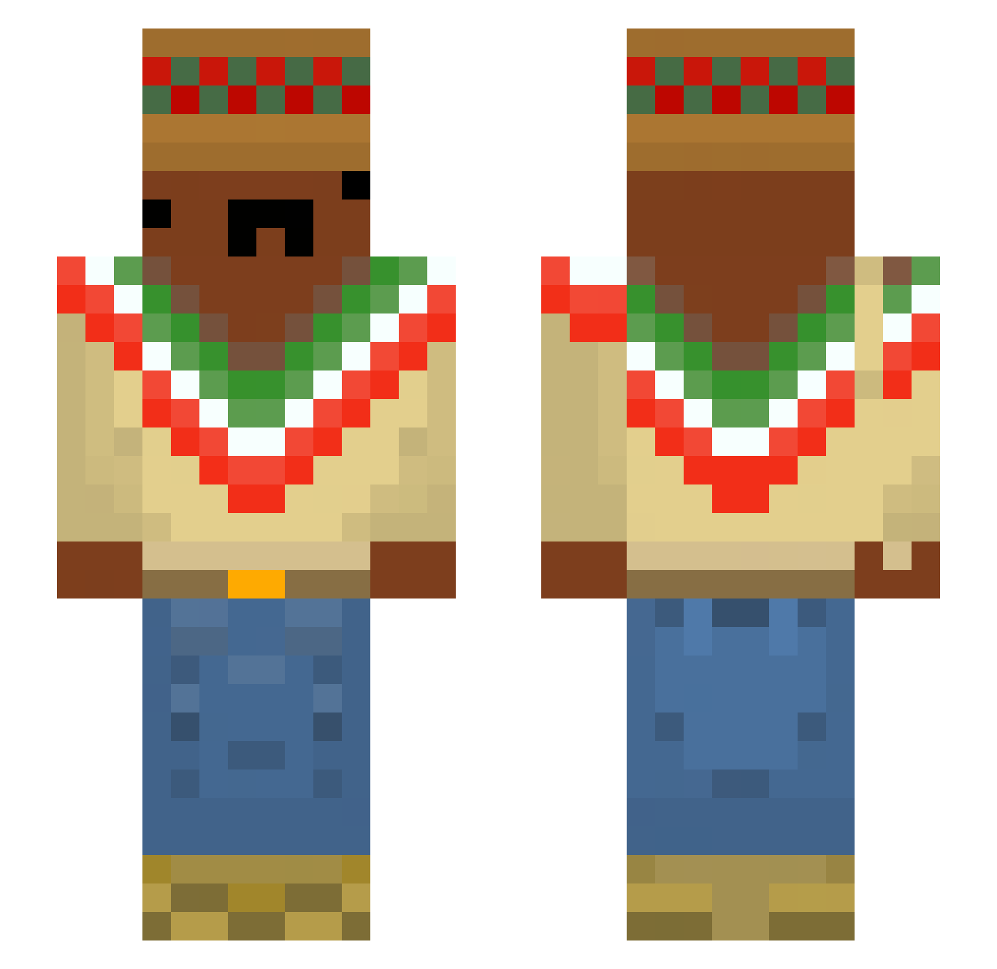RRisoo Minecraft skin, front and back view