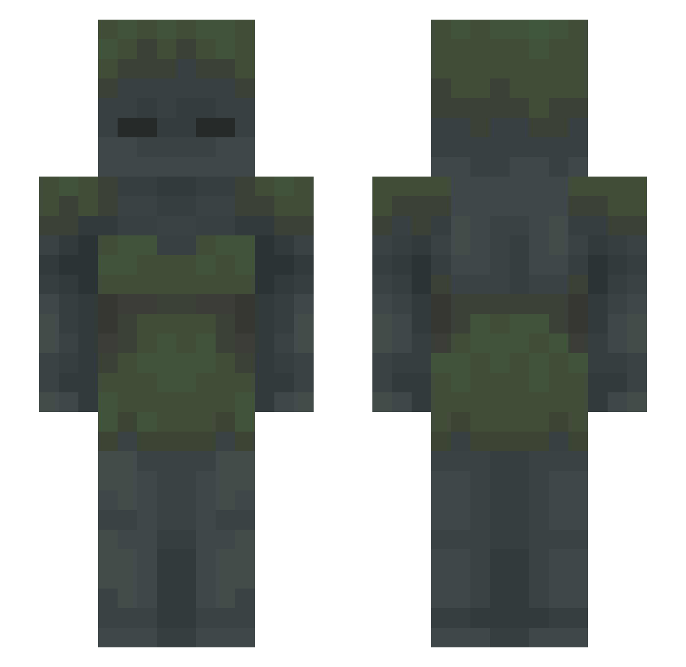Fwoxie Minecraft skin, front and back view