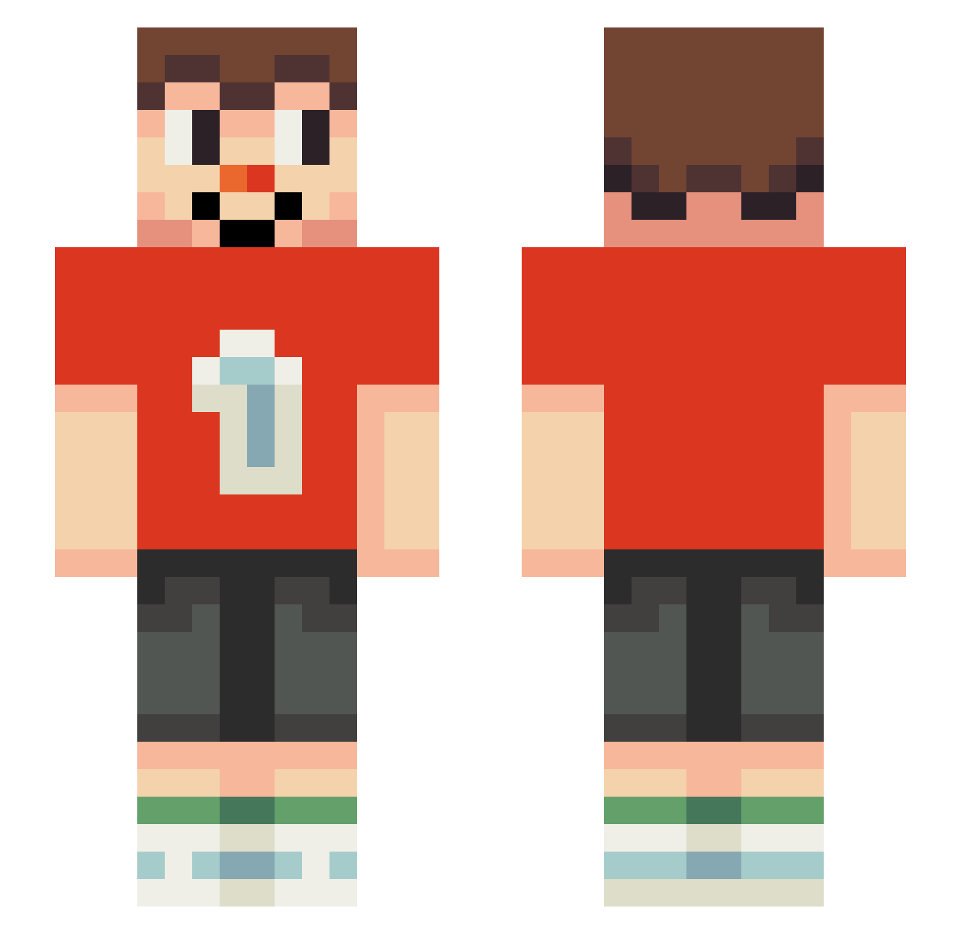 akira2003 Minecraft skin, front and back view