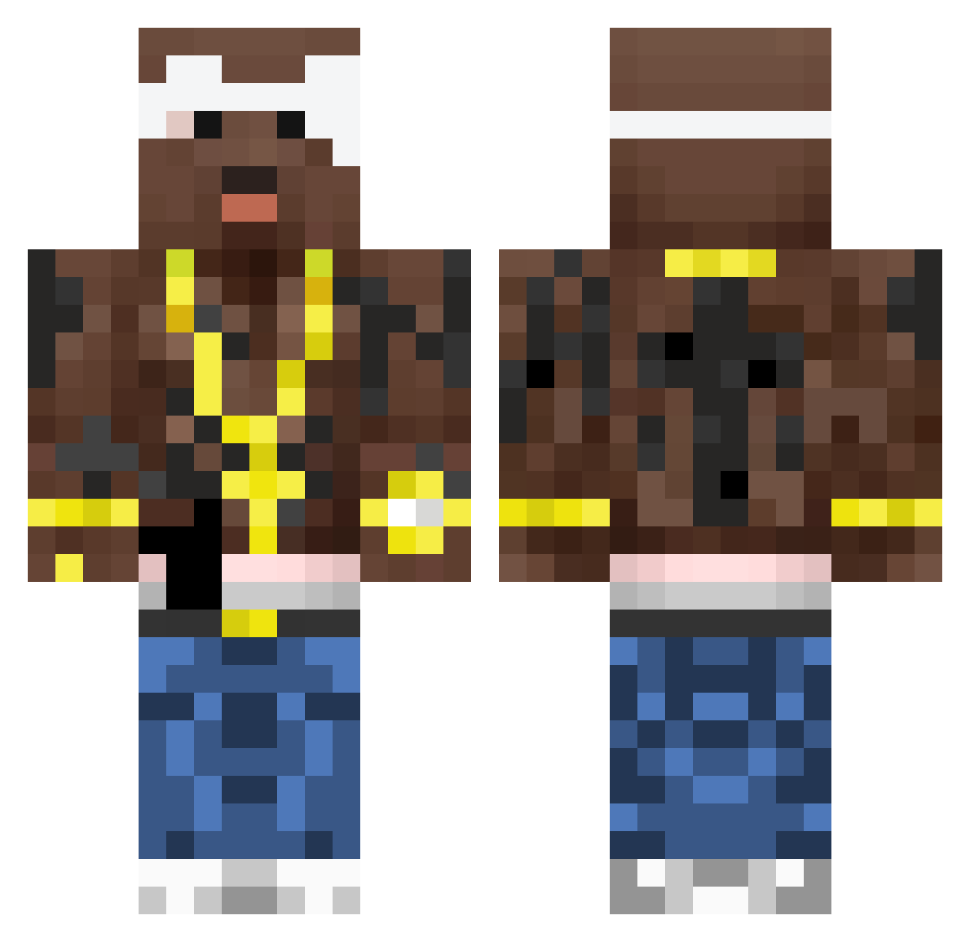 24Maxzilla Minecraft skin, front and back view