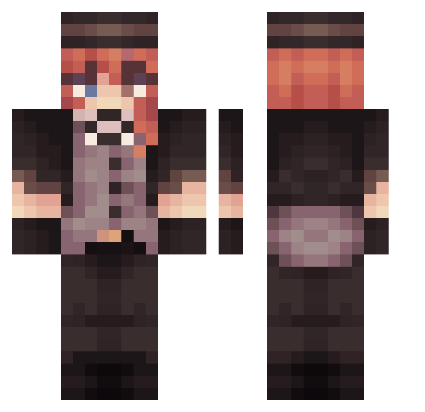 Mintex96 Minecraft skin, front and back view