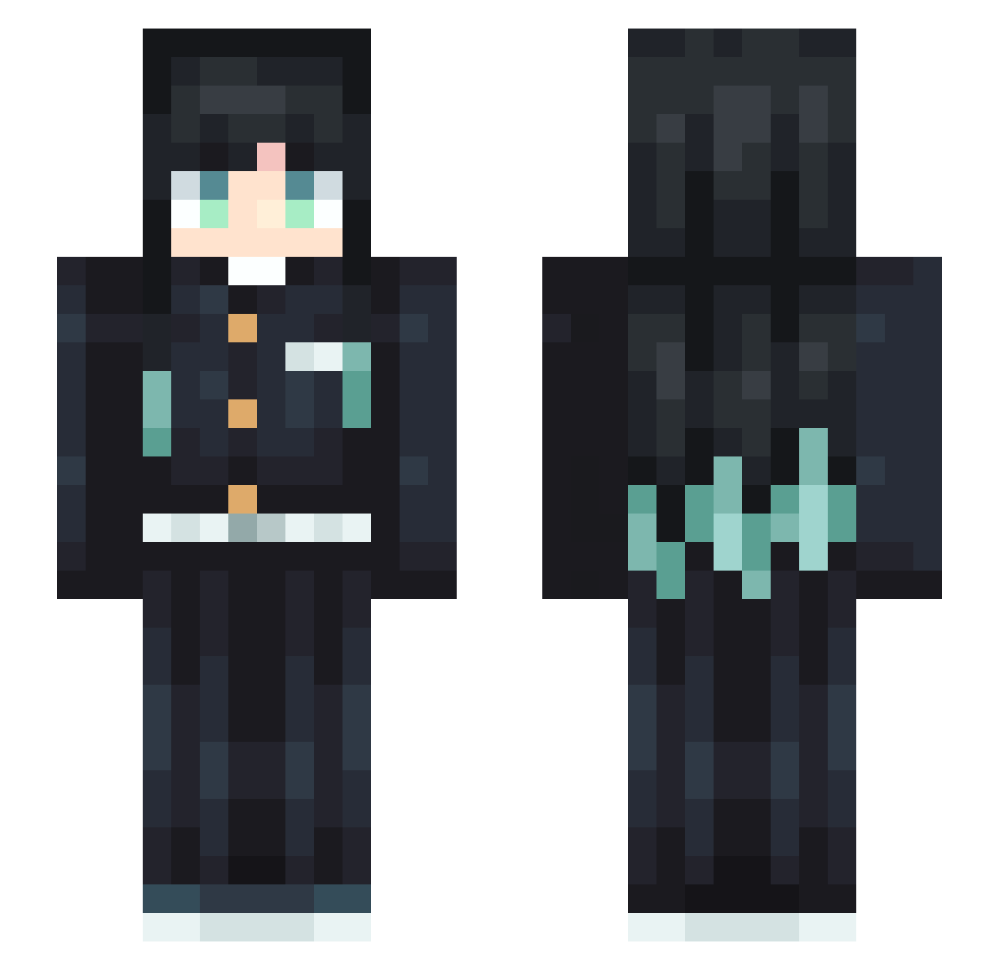 Orixter Minecraft skin, front and back view