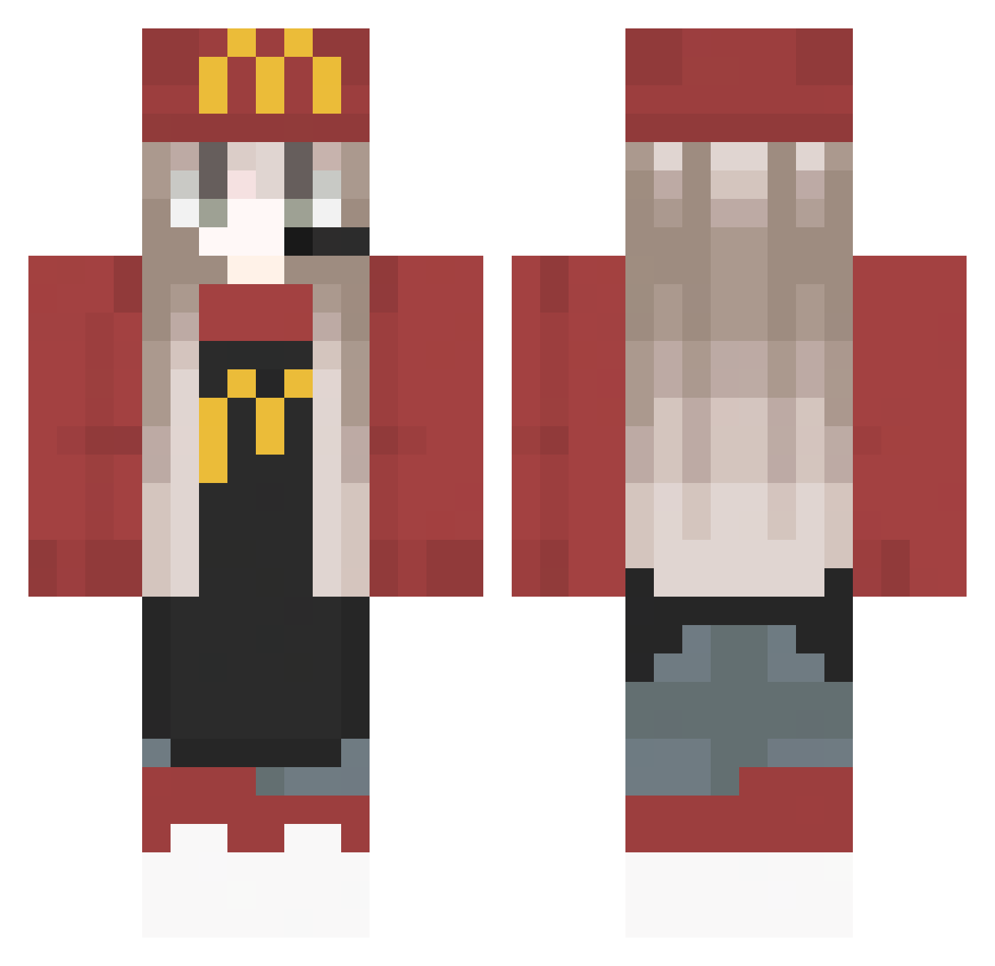 NereaRG Minecraft skin, front and back view