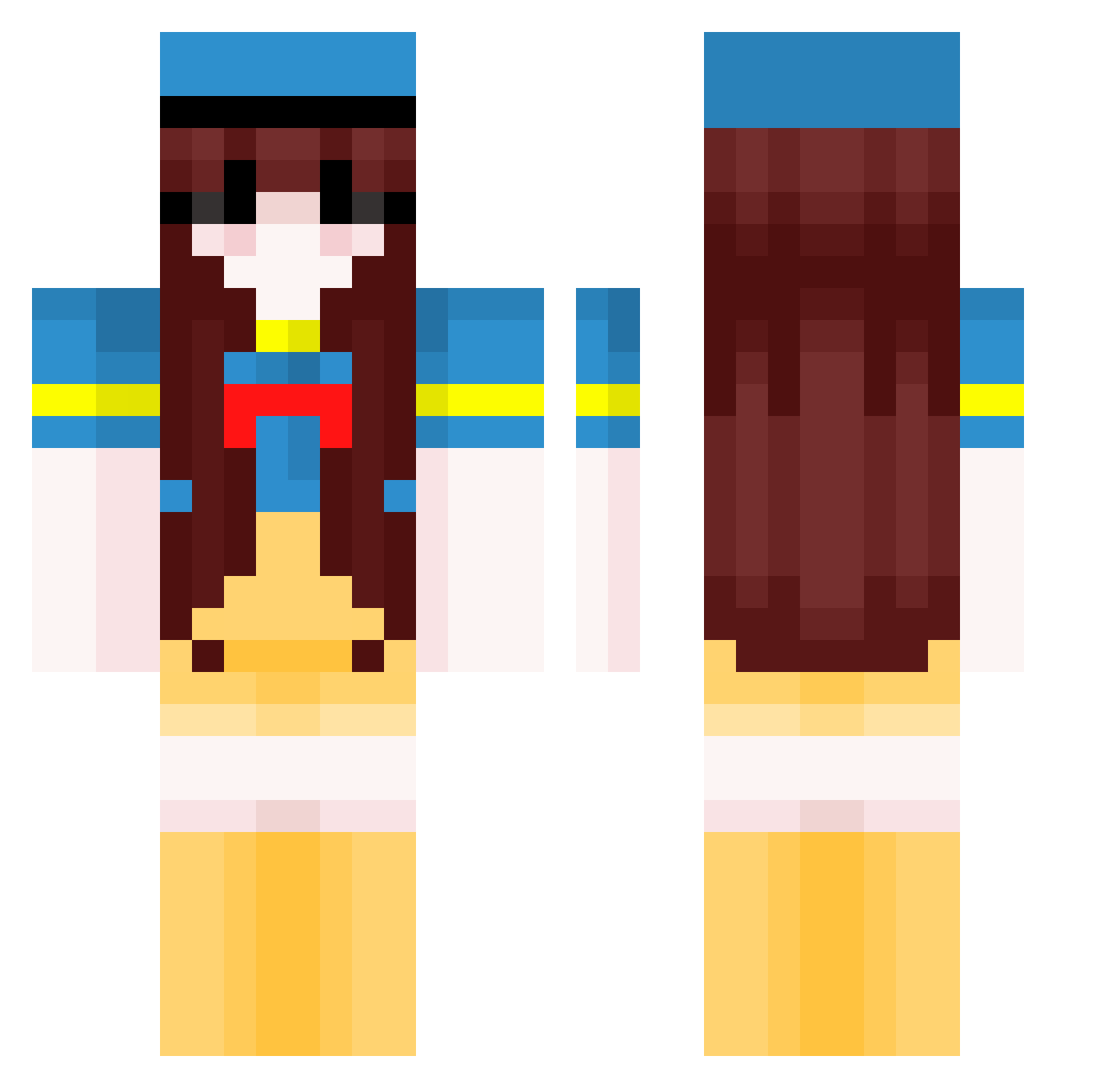 Musashiii_Zz Minecraft skin, front and back view