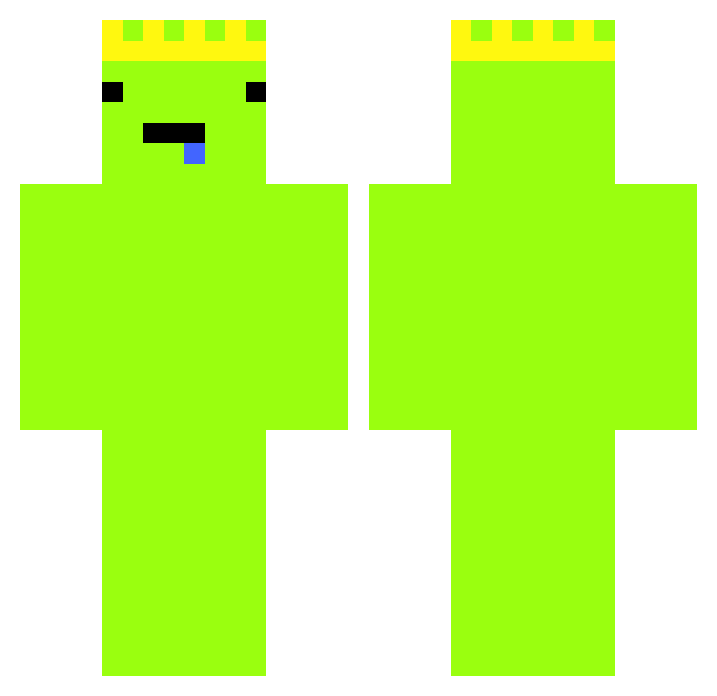 HBomb265 Minecraft skin, front and back view