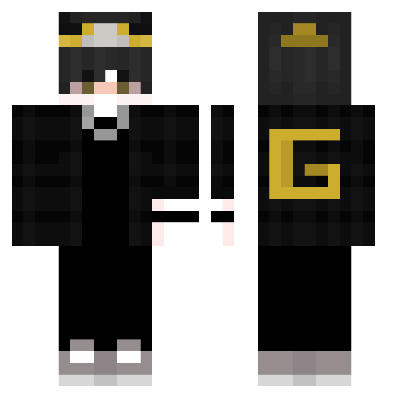 pvpPaker Minecraft skin, front and back view