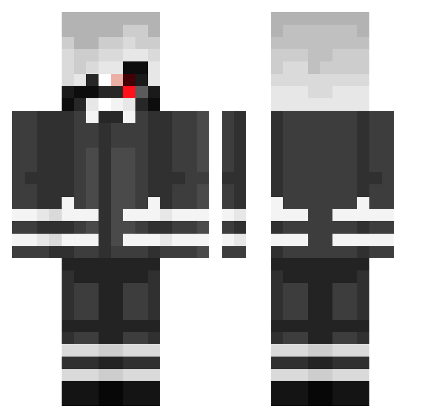 kevir Minecraft skin, front and back view