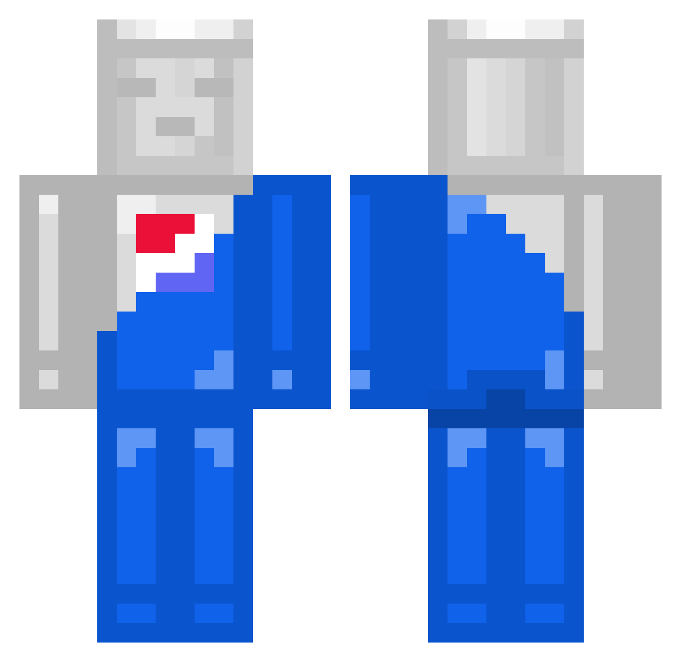 Jeps1 Minecraft skin, front and back view