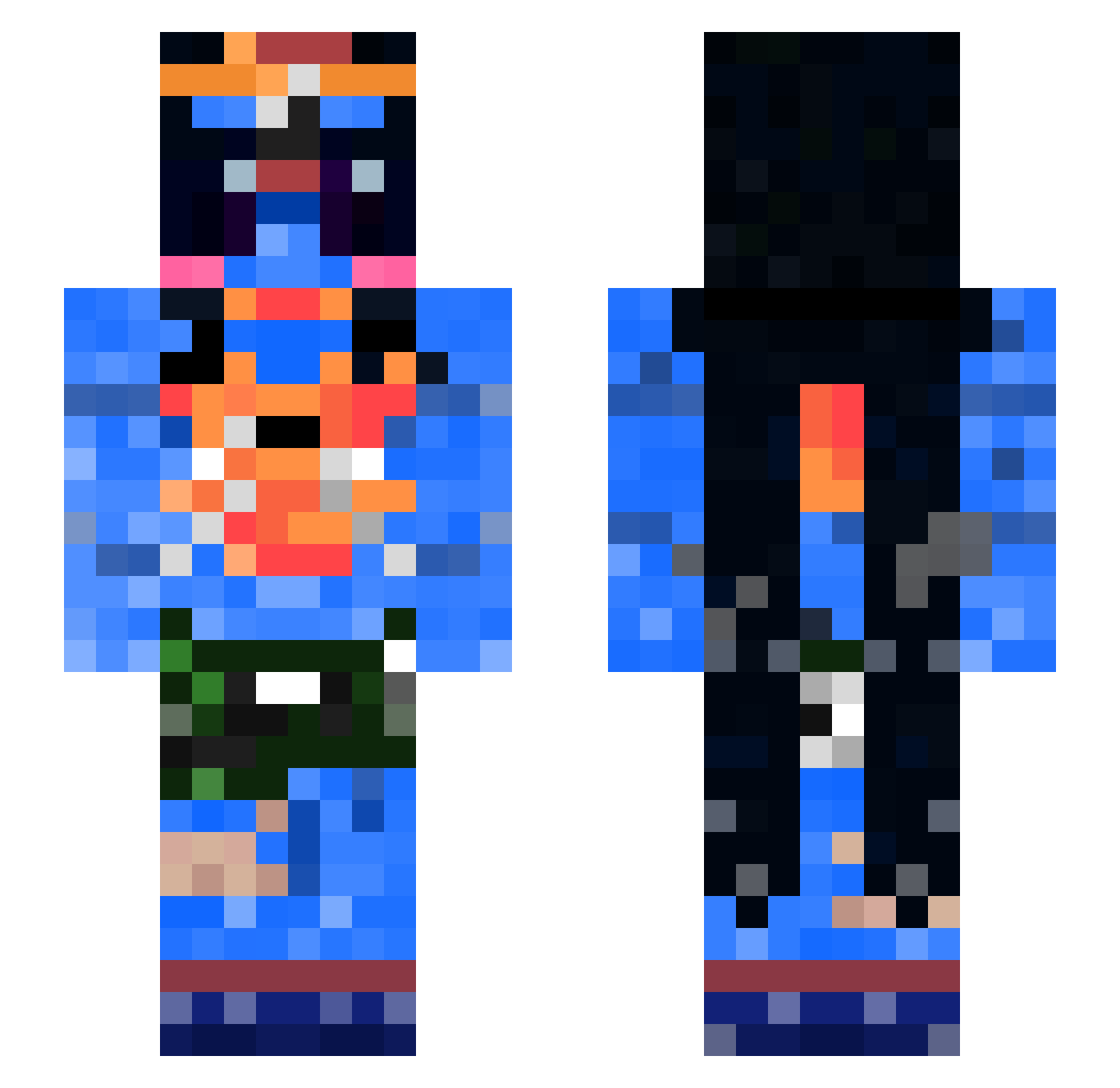 sophinator1 Minecraft skin, front and back view
