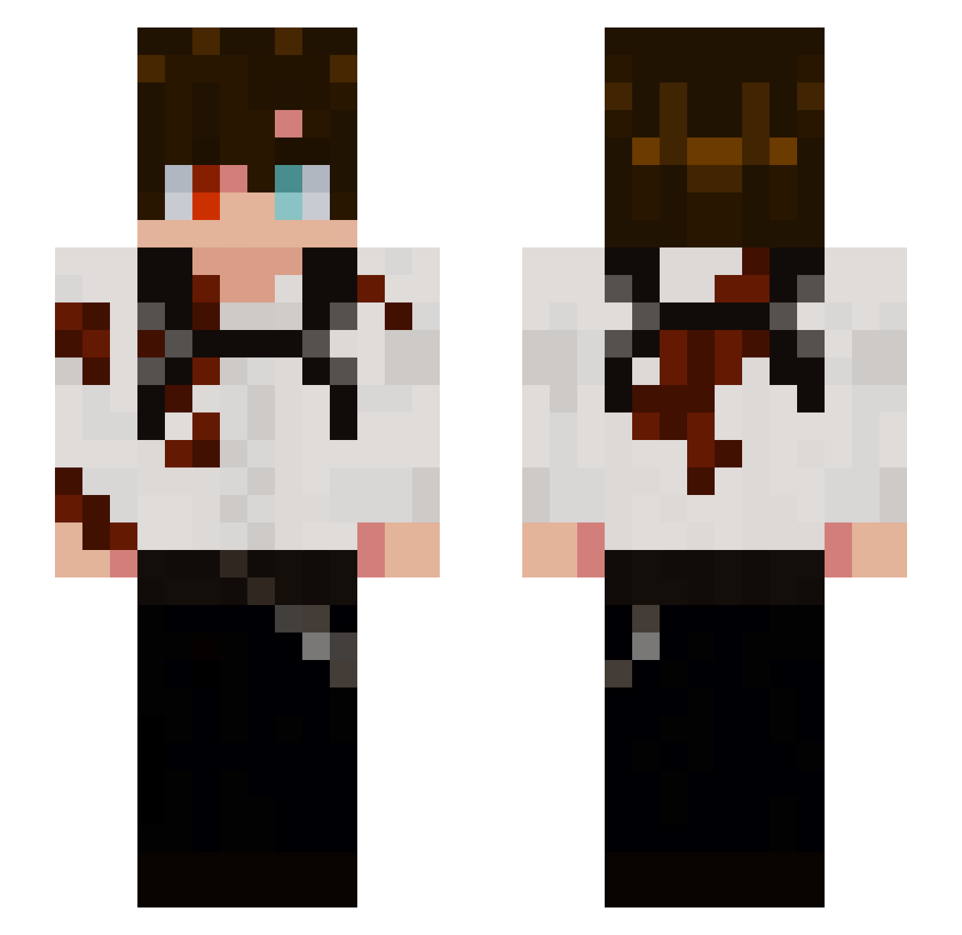 justcykes Minecraft skin, front and back view