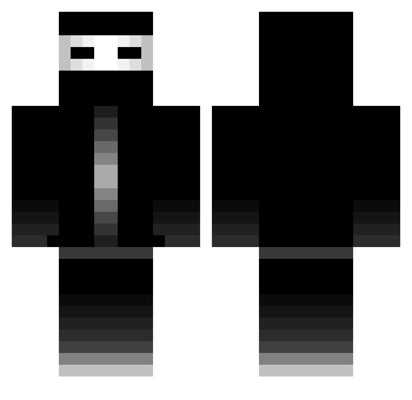 xPandorius Minecraft skin, front and back view