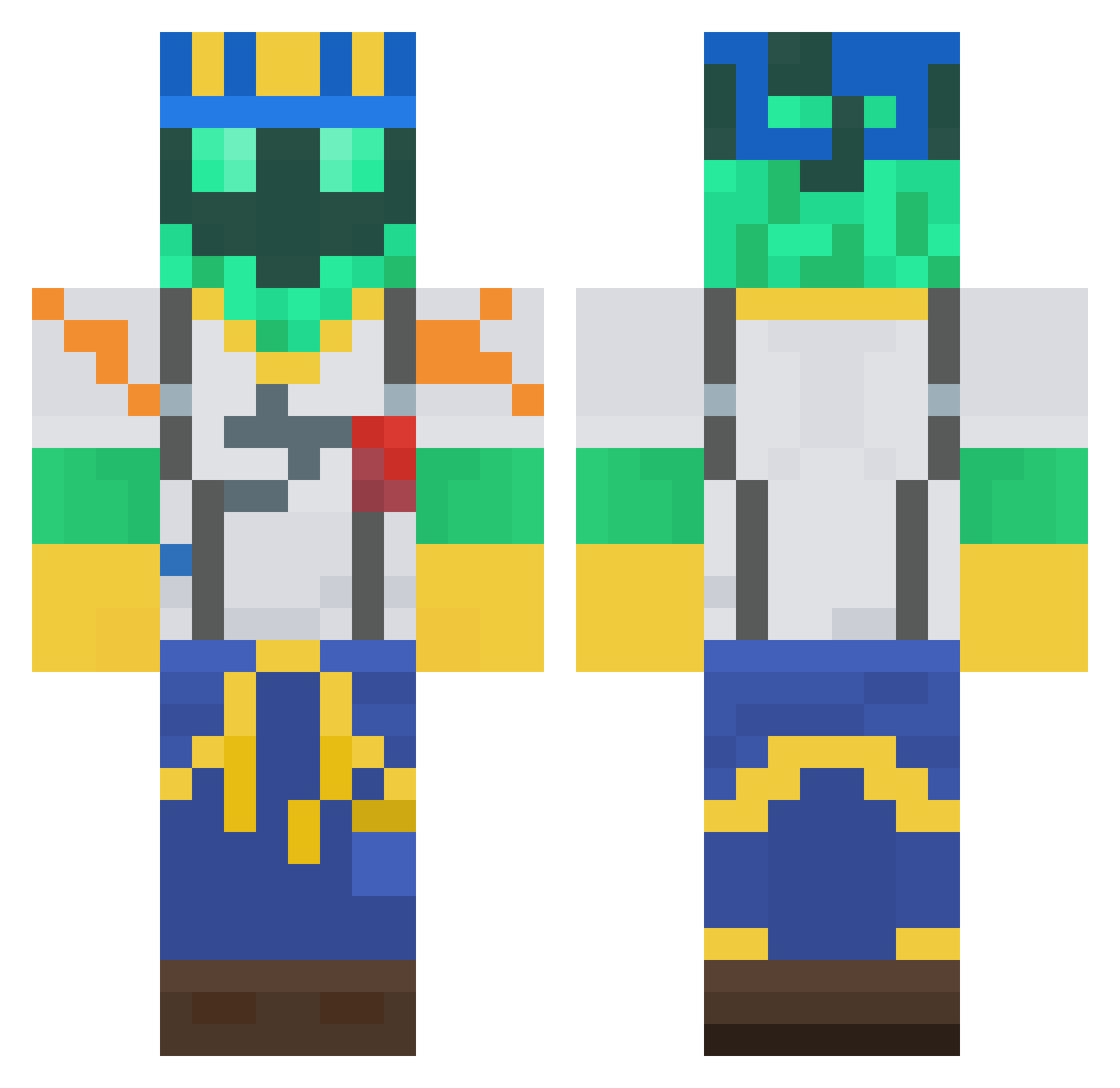 Lolokman132 Minecraft skin, front and back view