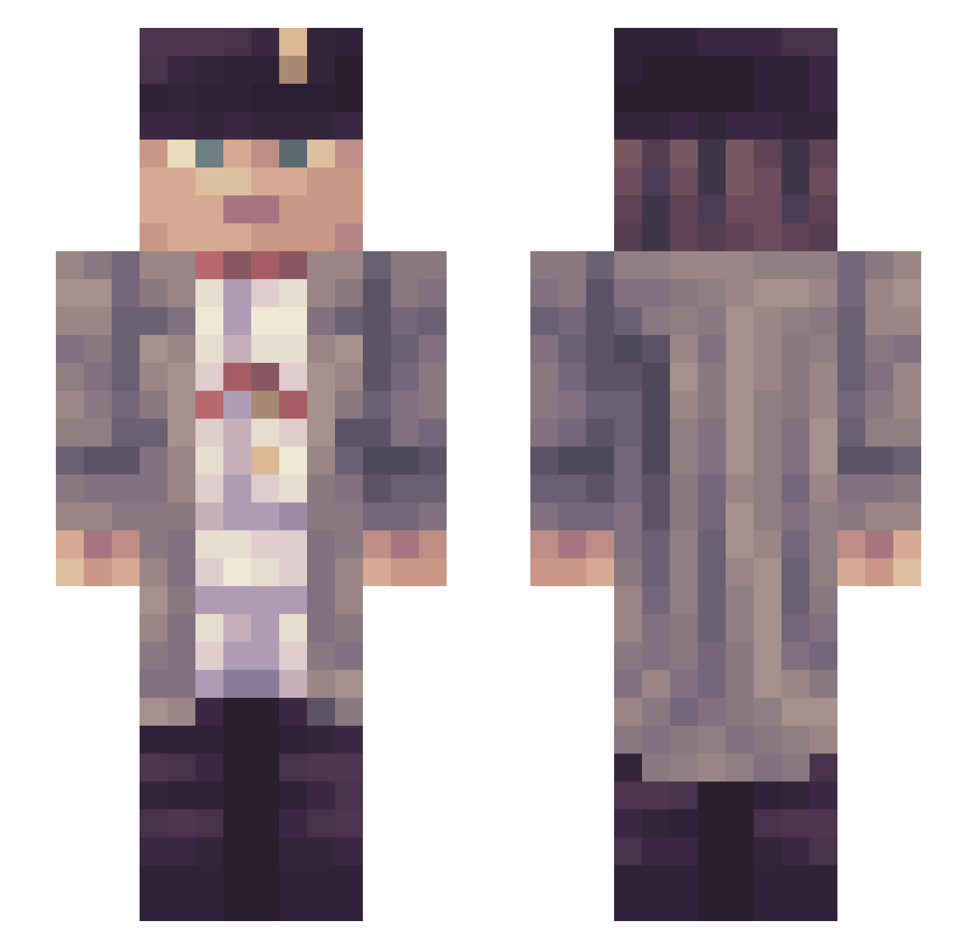 babkanapiku Minecraft skin, front and back view