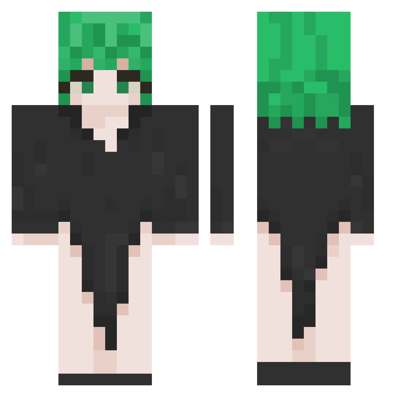 Beepboopi Minecraft skin, front and back view