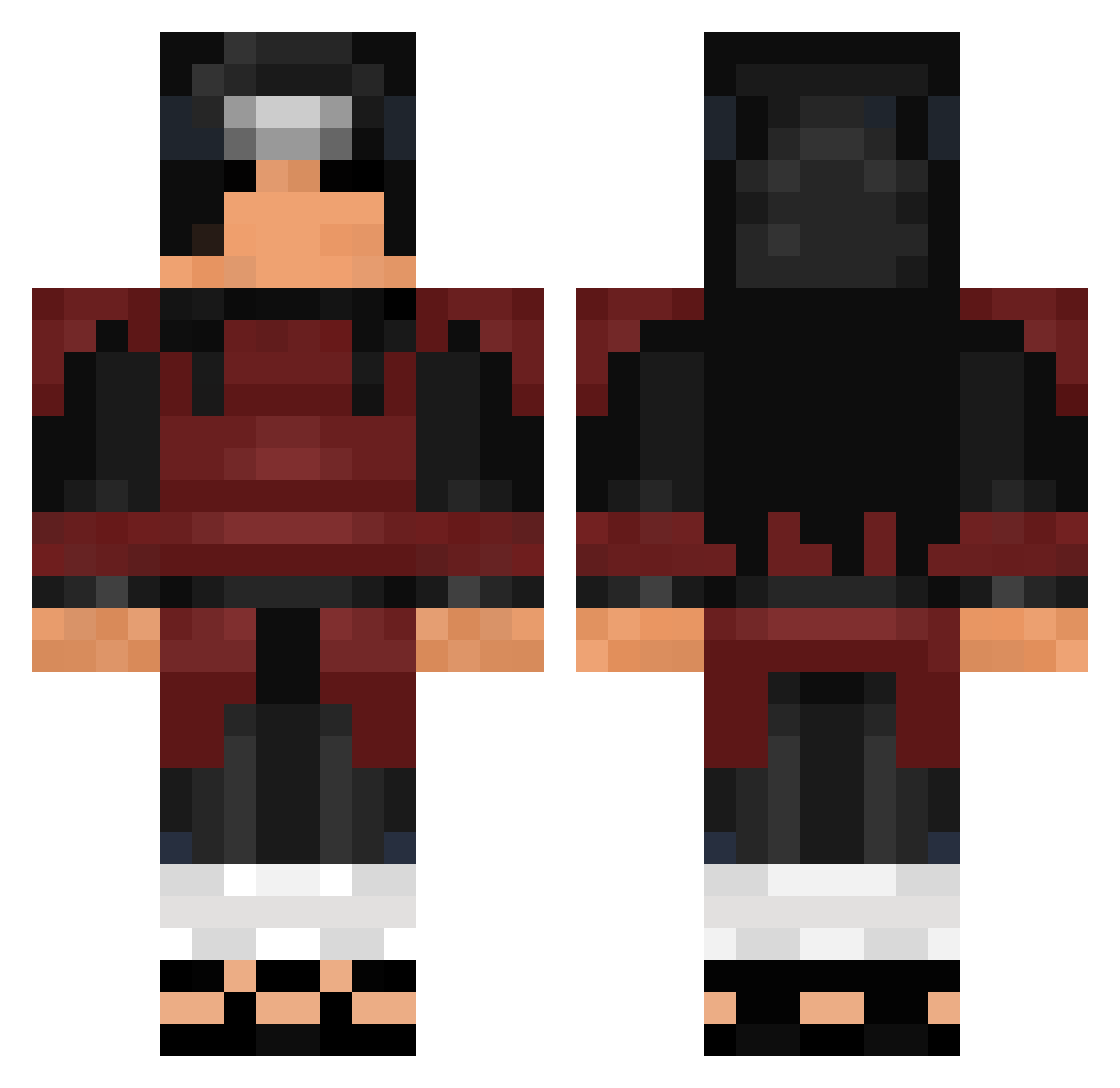 L0cco Minecraft skin, front and back view