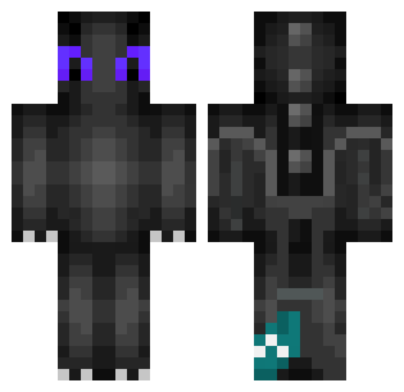 Thugato Minecraft skin, front and back view