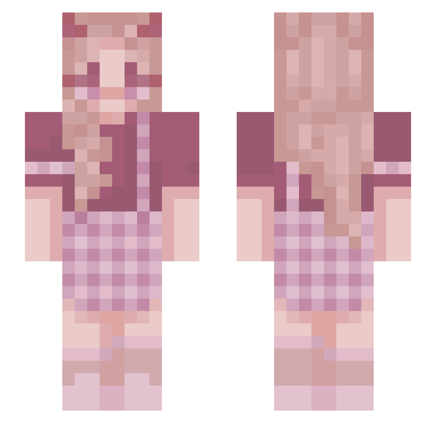 Rosier Minecraft skin, front and back view