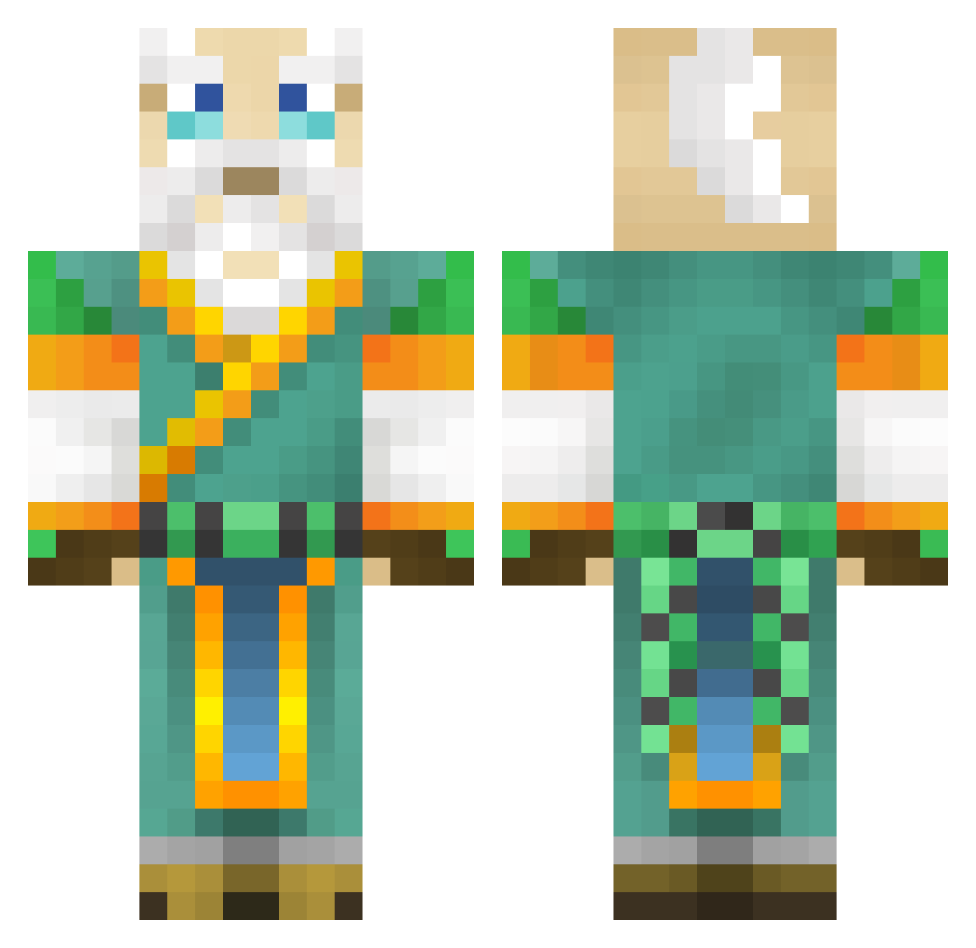 levo Minecraft skin, front and back view