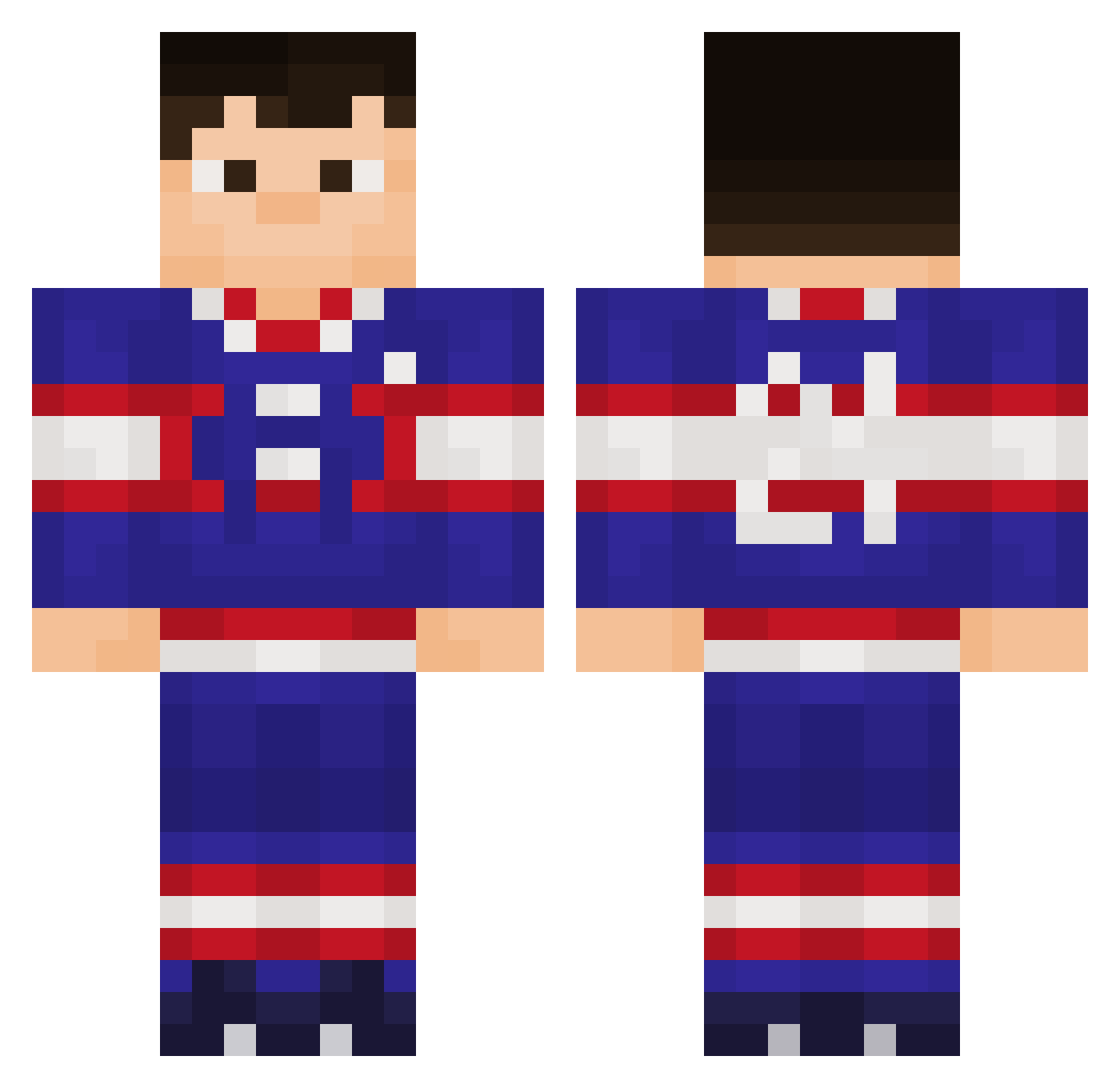 cleantvlive Minecraft skin, front and back view