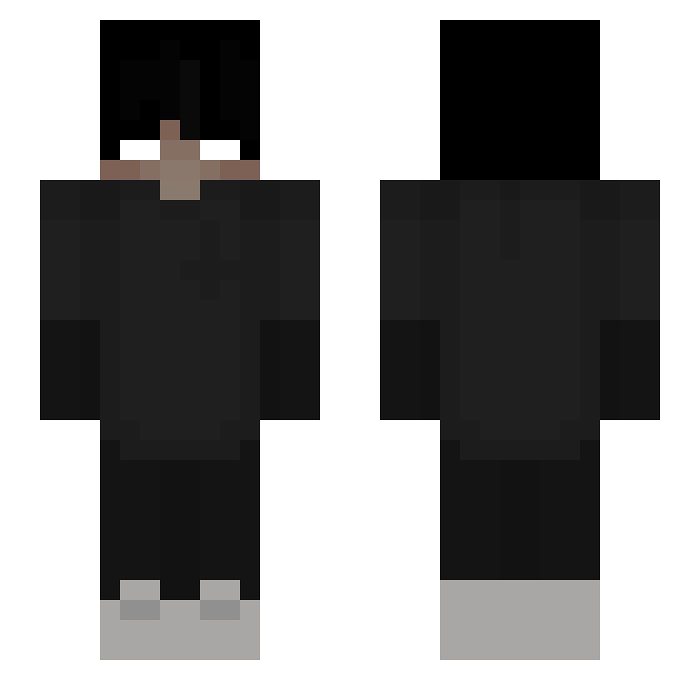 Zetrum Minecraft skin, front and back view