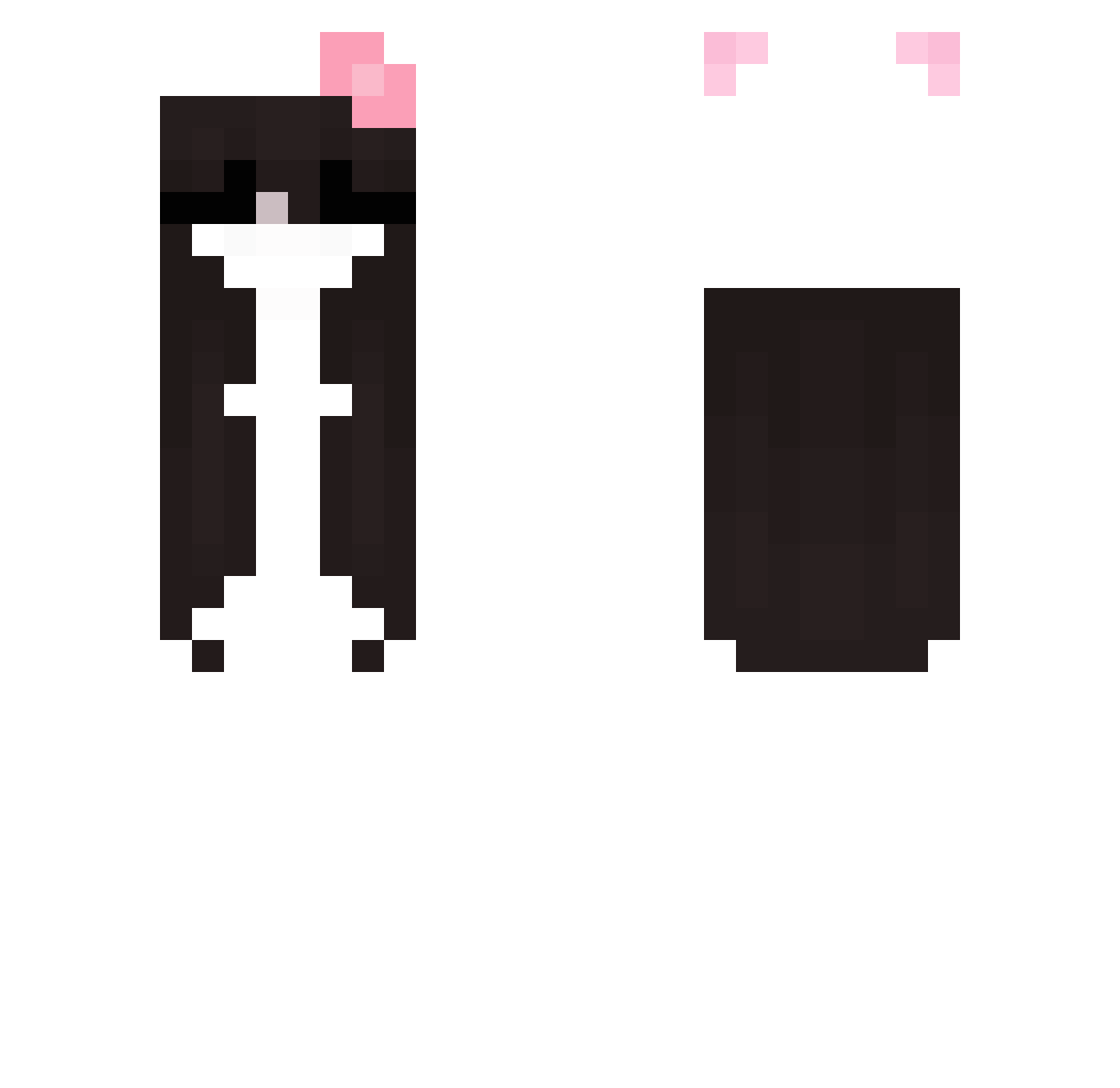 PugDodging Minecraft skin, front and back view