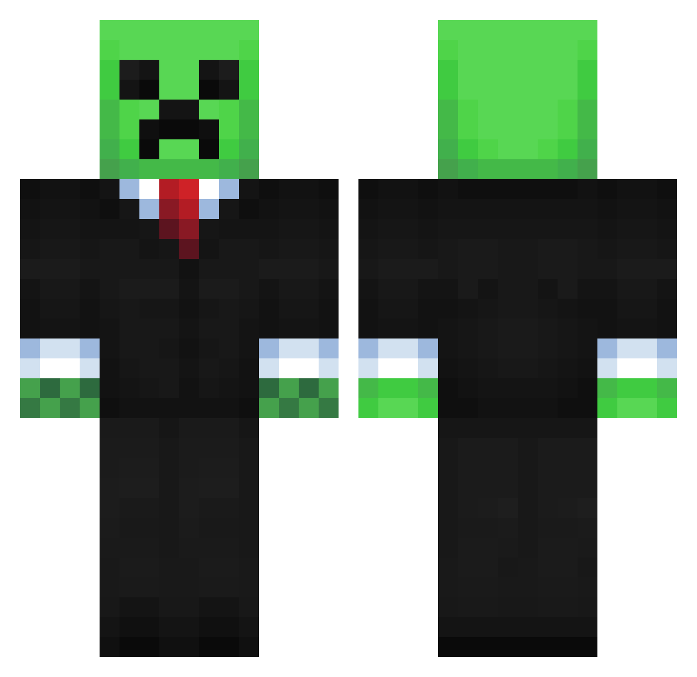 Wilzo1234 Minecraft skin, front and back view