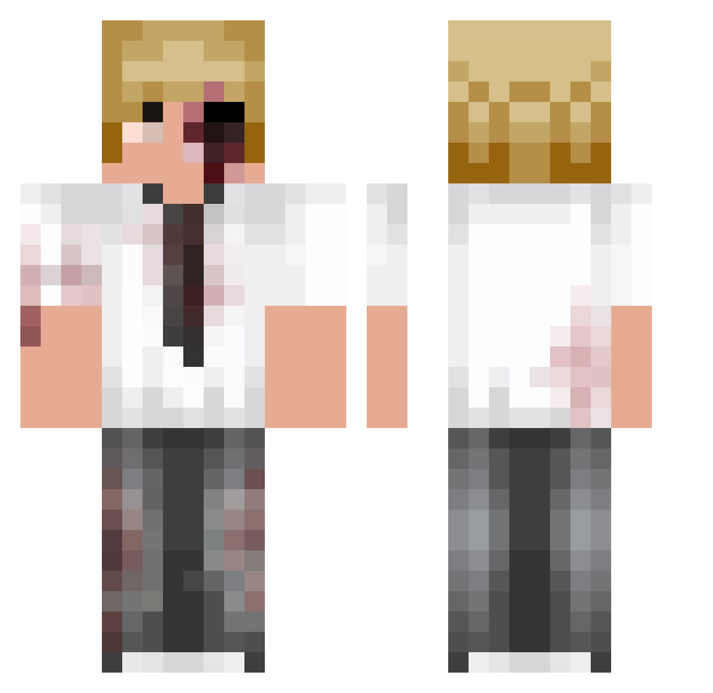 20heartPlayer Minecraft skin, front and back view