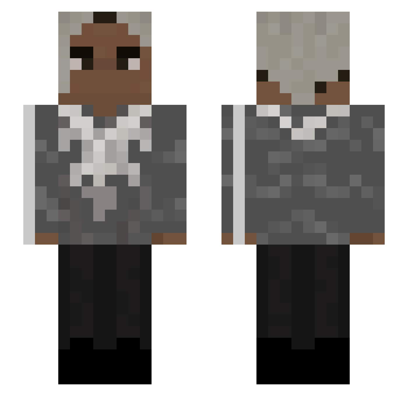 menlikr Minecraft skin, front and back view
