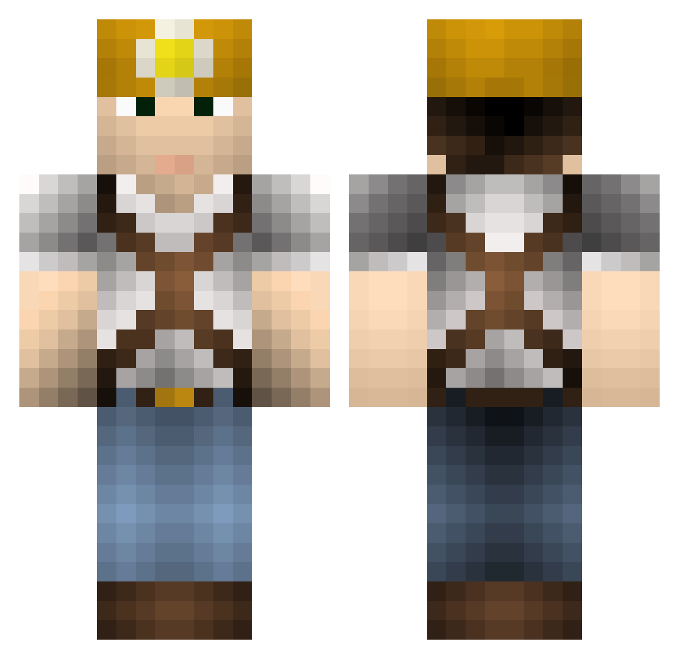 pager Minecraft skin, front and back view