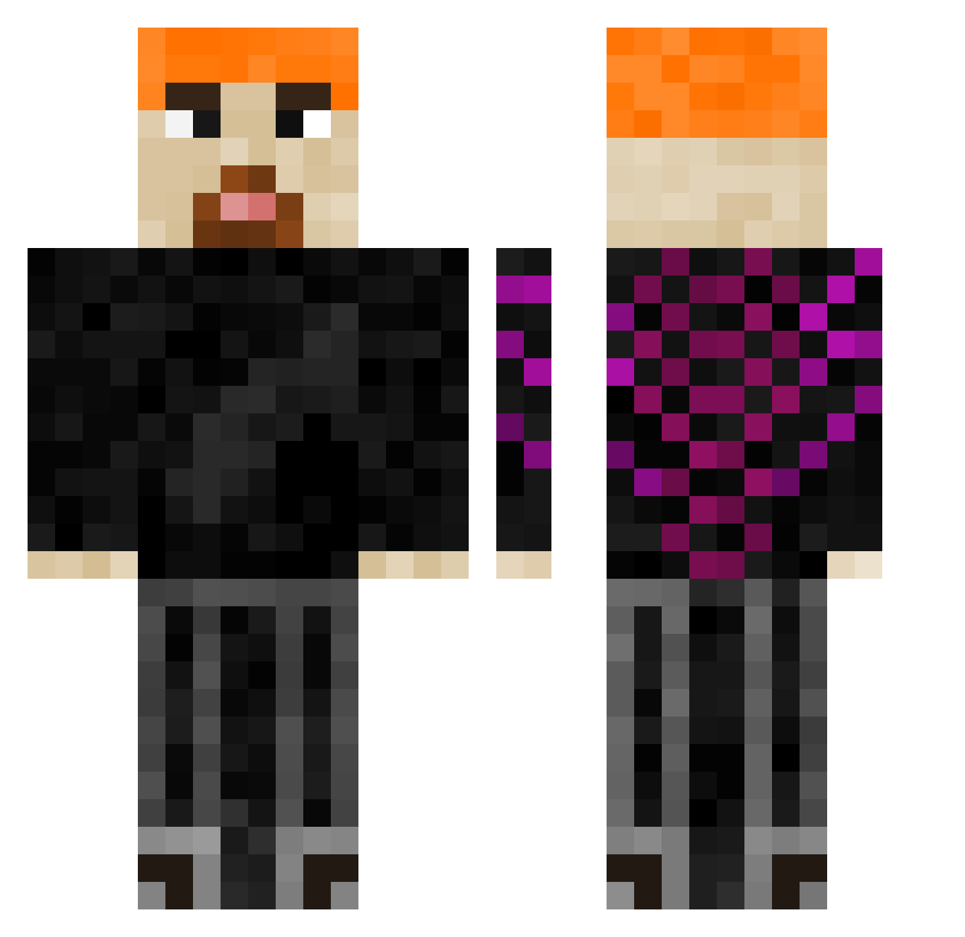 TokU30 Minecraft skin, front and back view