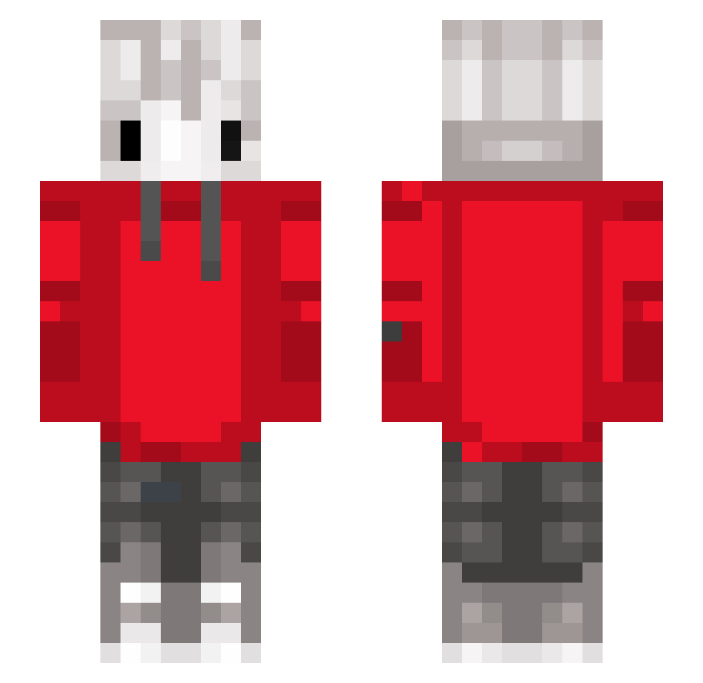 PVP_FAC Minecraft skin, front and back view