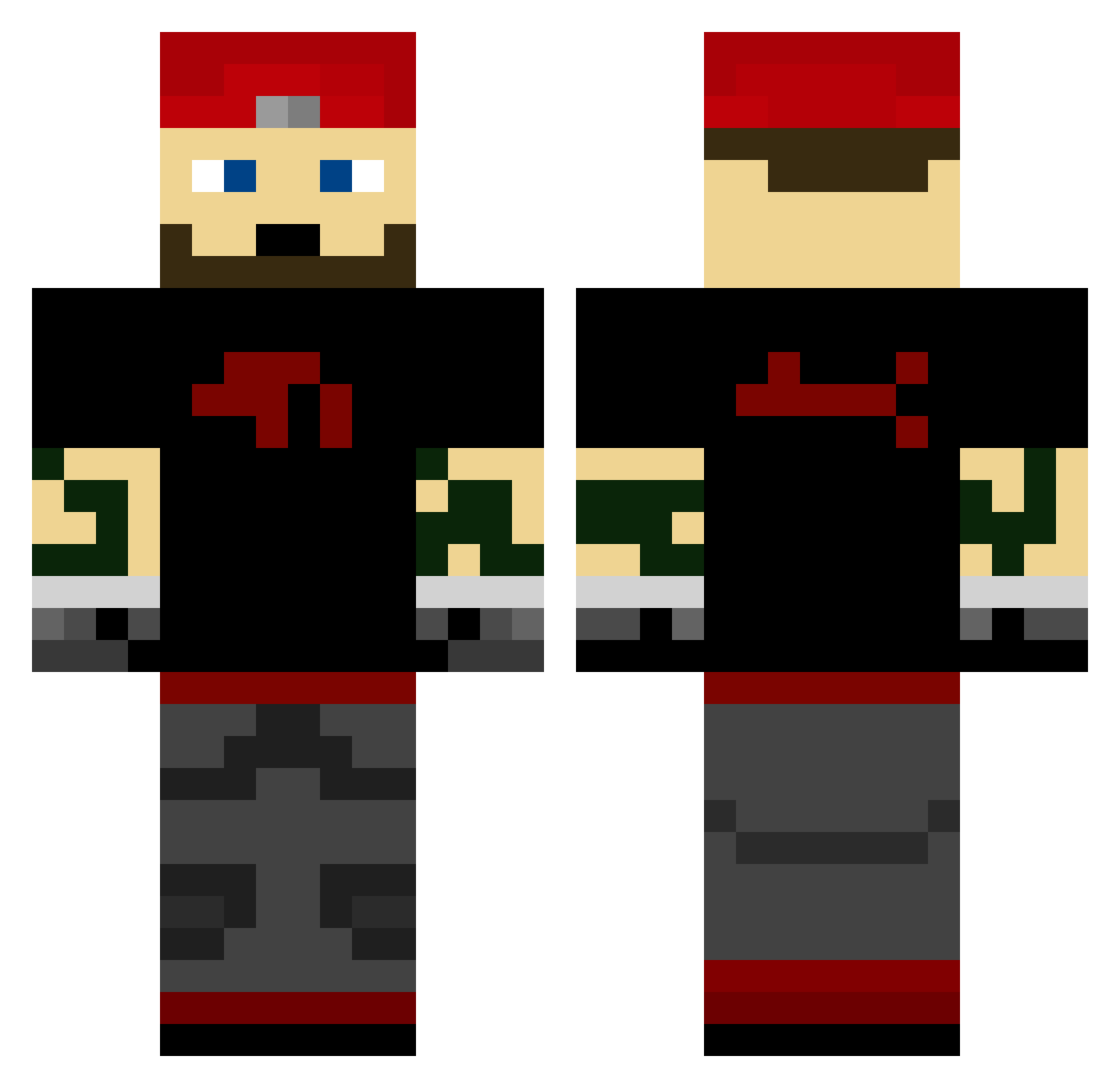 LimpLimpLimp Minecraft skin, front and back view