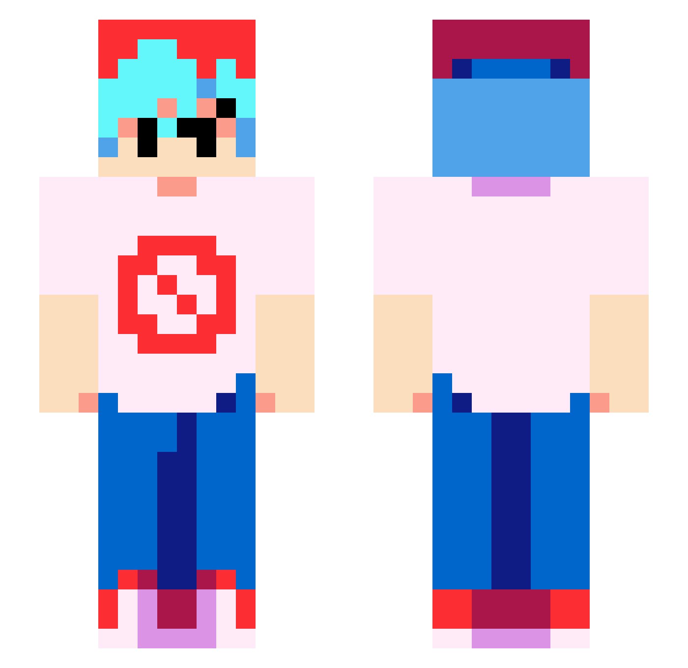 RicardoErv Minecraft skin, front and back view