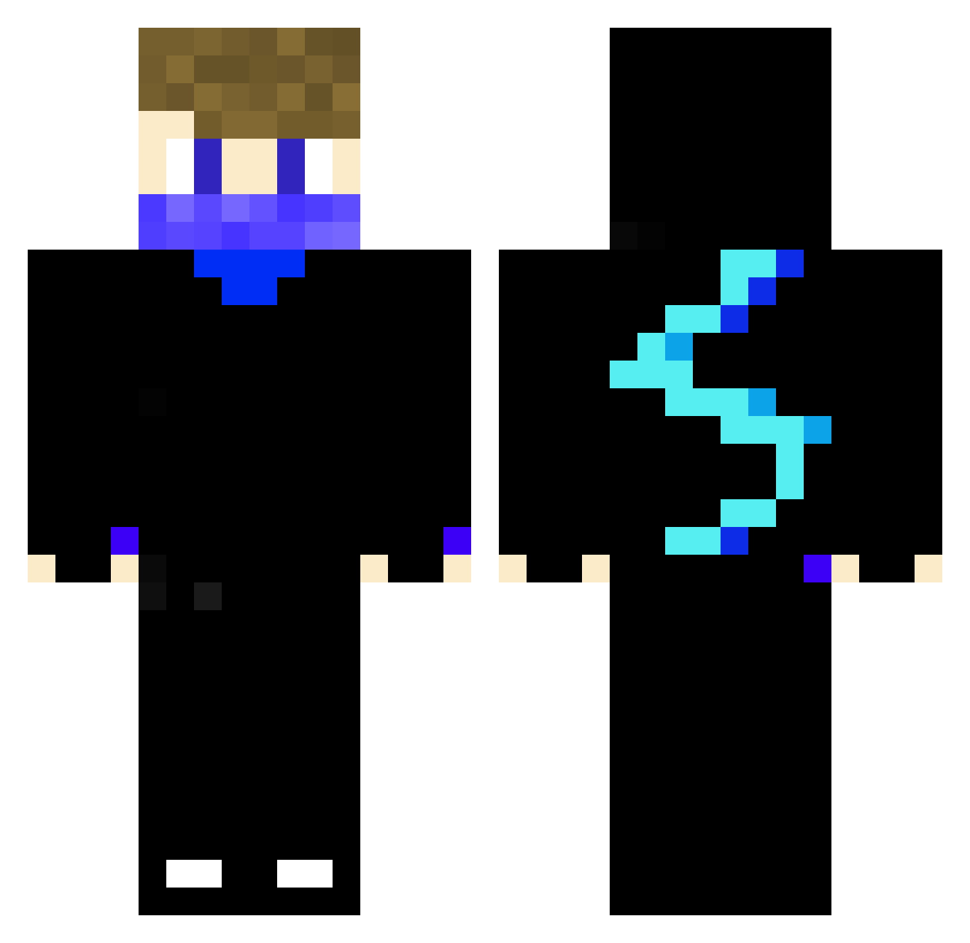 Thunderstormpc Minecraft skin, front and back view