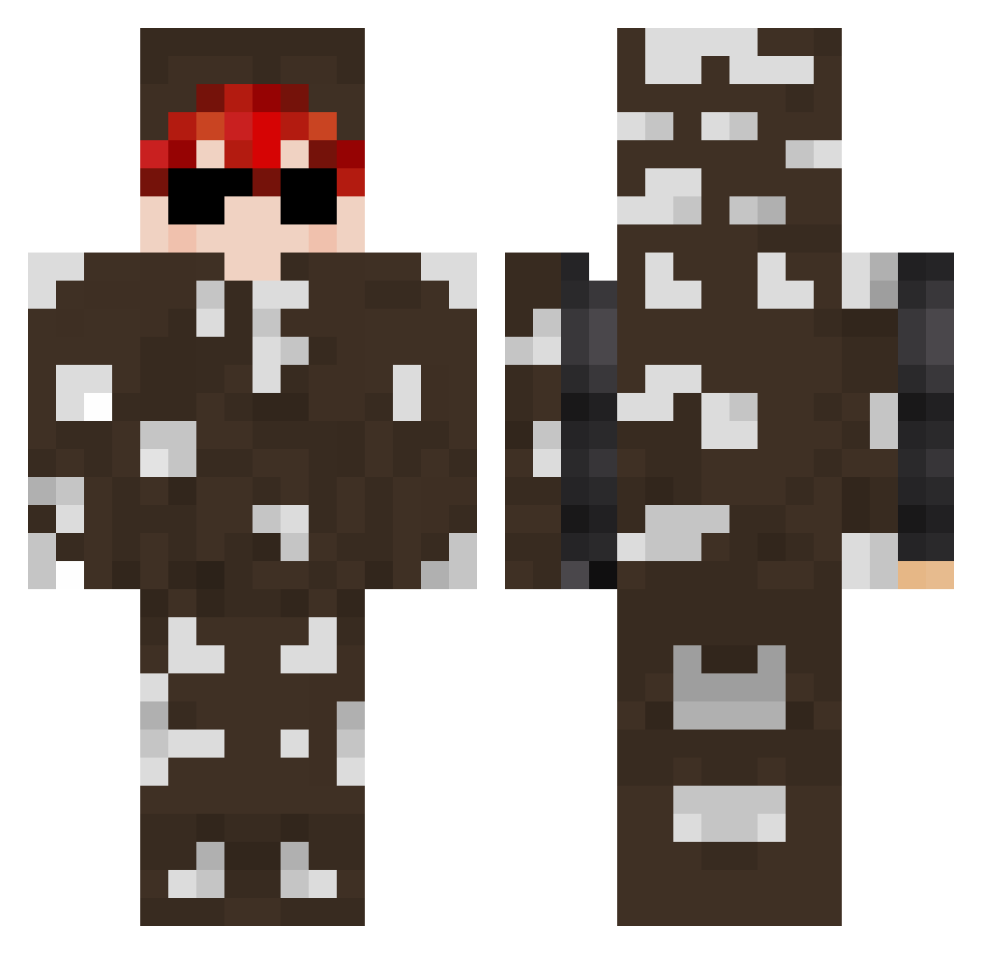 Nutellalon Minecraft skin, front and back view