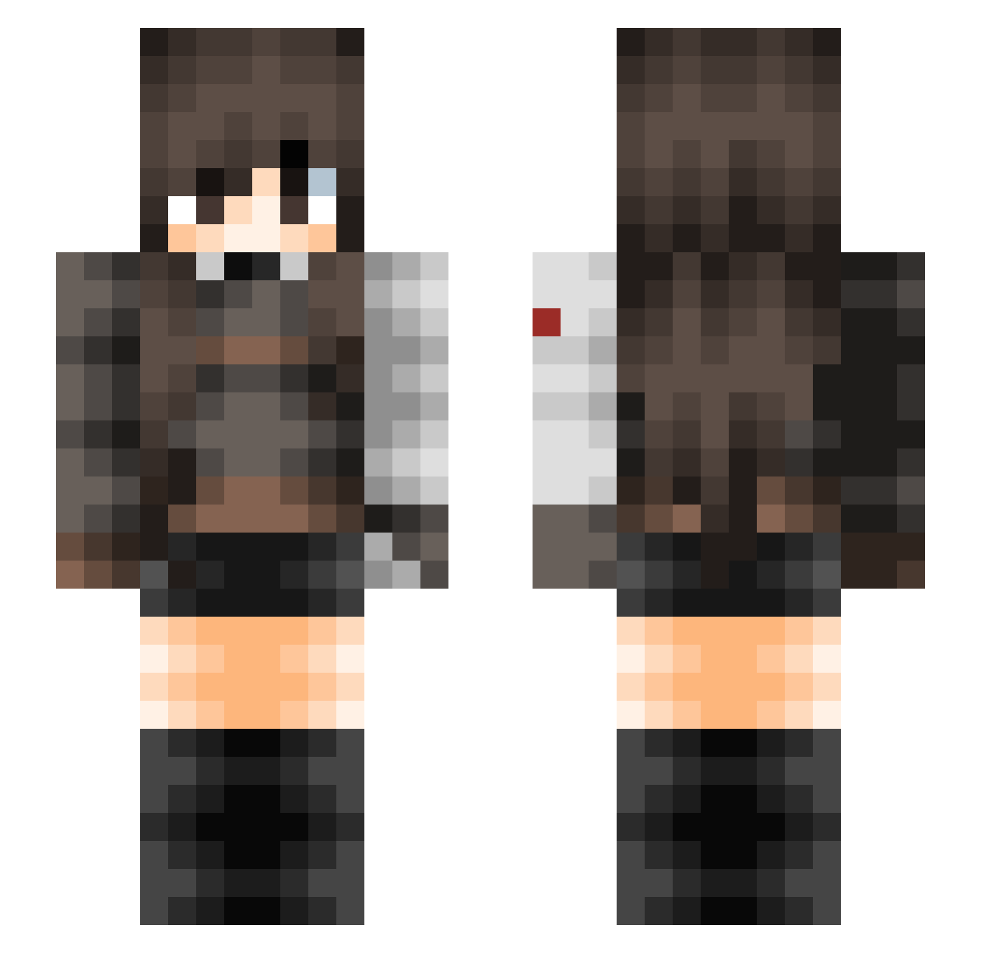 Jasca22 Minecraft skin, front and back view