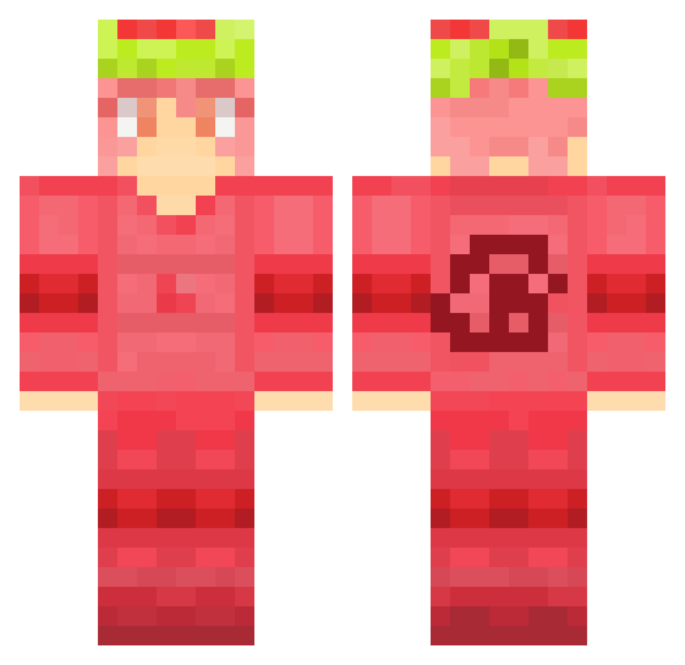 ThatAppleSauce Minecraft skin, front and back view